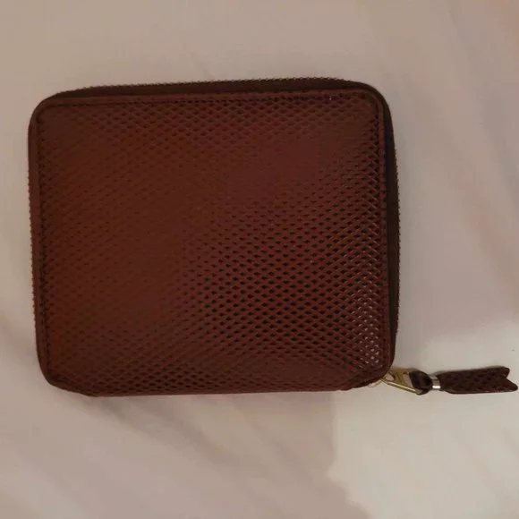 Maroon Comme des Garcons Square Zip Wallet - Picture 1 of 2